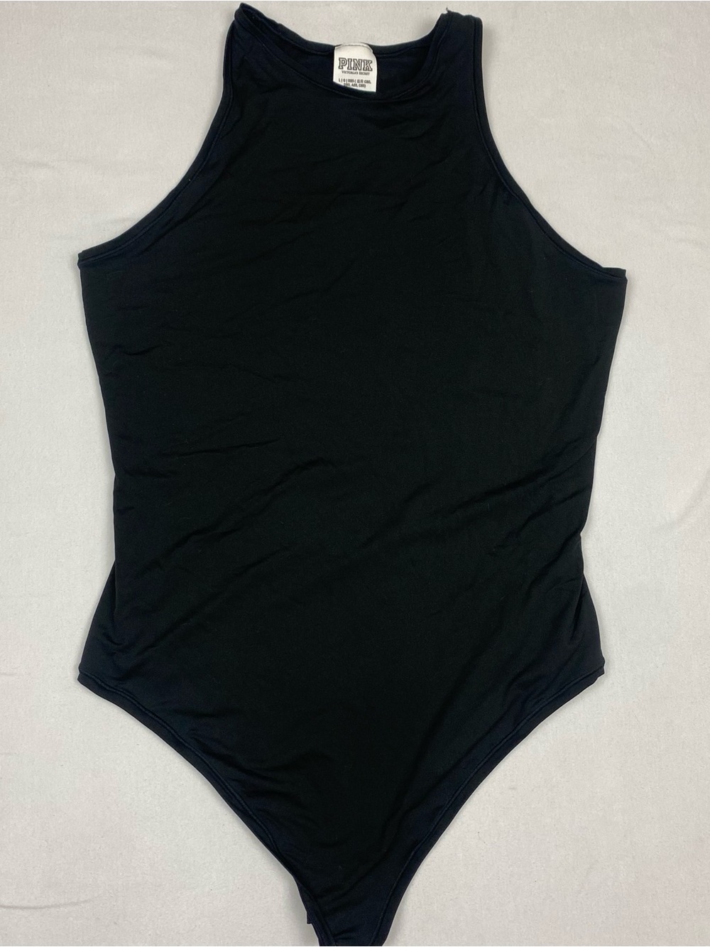 PINK Victoria's Secret Black Sleek High-Neck Bodysuit